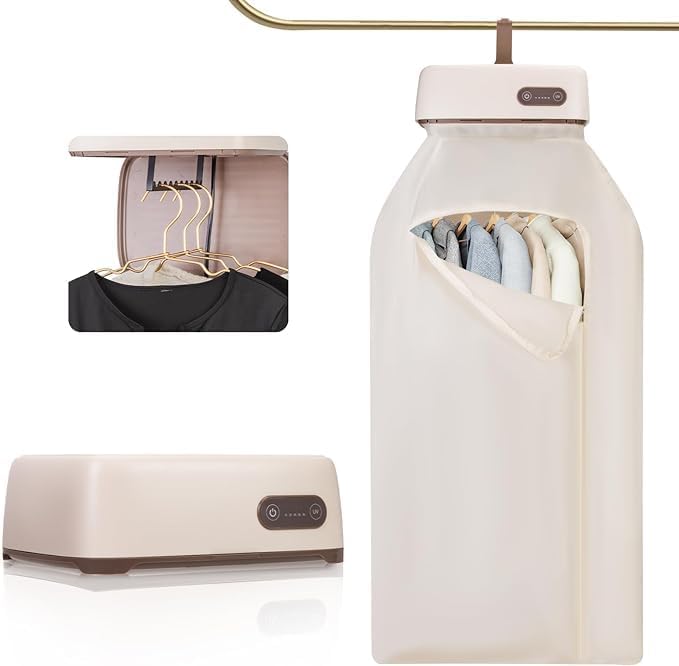 Portable Electric Clothes Dryer, 600W, Mini Folding Design with Remote Control and Drying Bag-Ideal for Apartments, Travel, Dorms, Hotels, and RVs