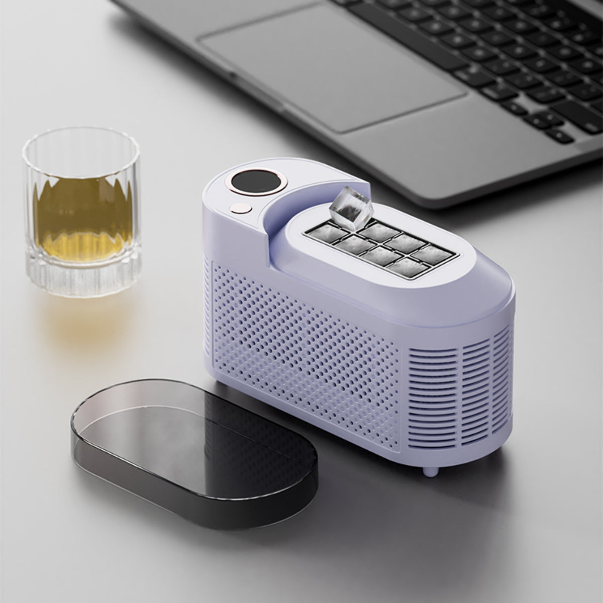 Portable Desktop Ice Maker, 8 Cubes per Cycle, 10-15 Minutes Fast Ice Making, Compact Design