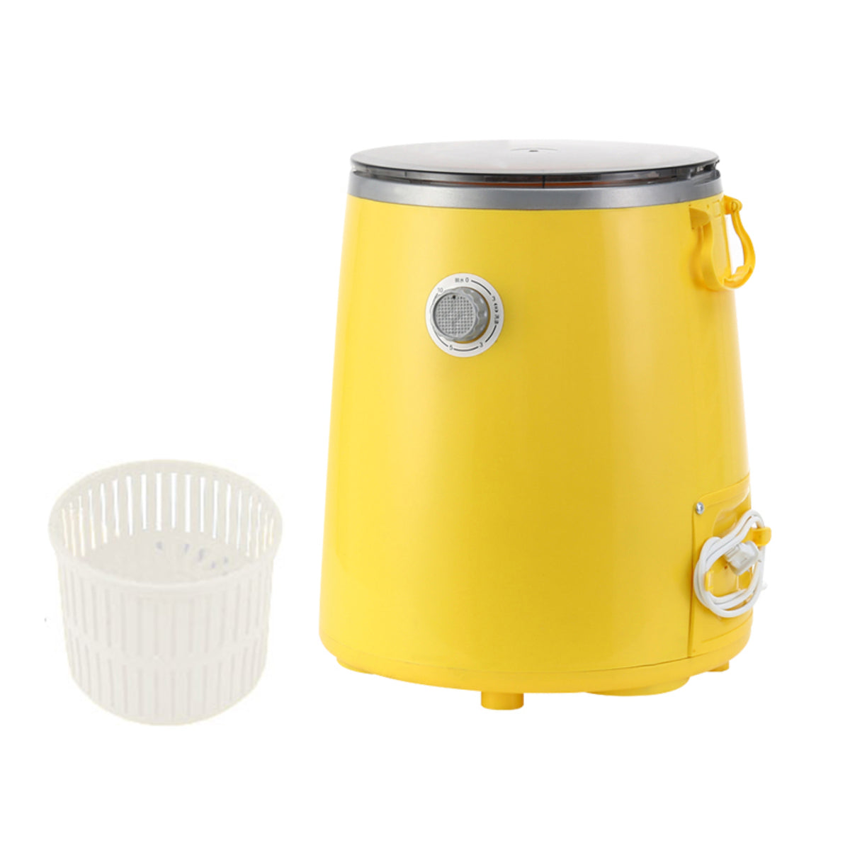 Portable Mini Washing Machine for Undergarments and Baby Clothes, Compact Design, White and Yellow Options