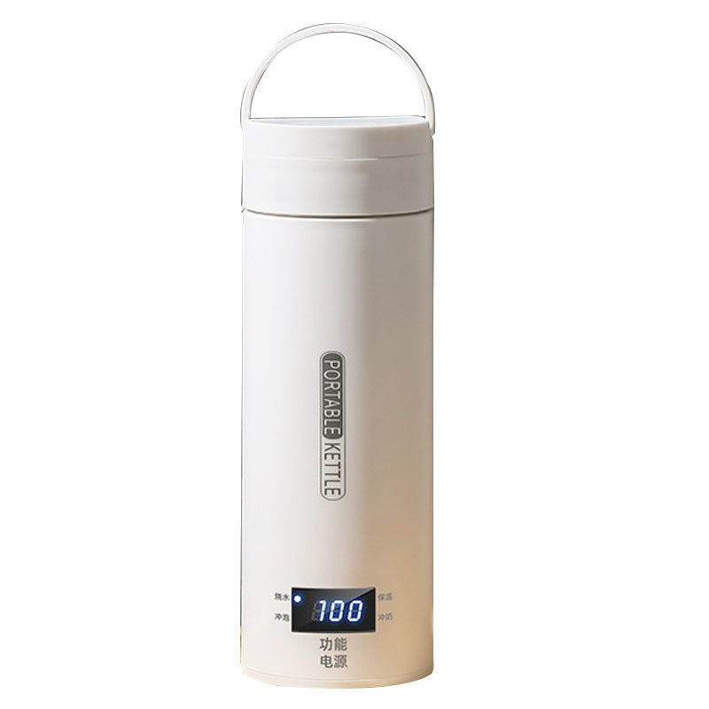 PORTABLE KETTLE Digital Electric Travel Kettle, 500ML Insulated Water Heater with LCD Display, Keep Warm Function, White