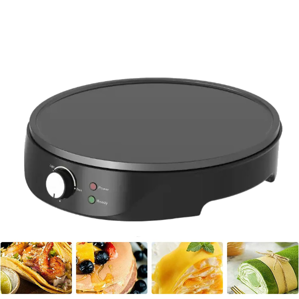 Non-Stick Pan for Dosa, Pancake, Flatbreads, Crepe Maker Multi-Purpose Skillet for Grilling & Cooking, Easy Clean, Even Heat Distribution, Perfect for Breakfast & Snack 1000W