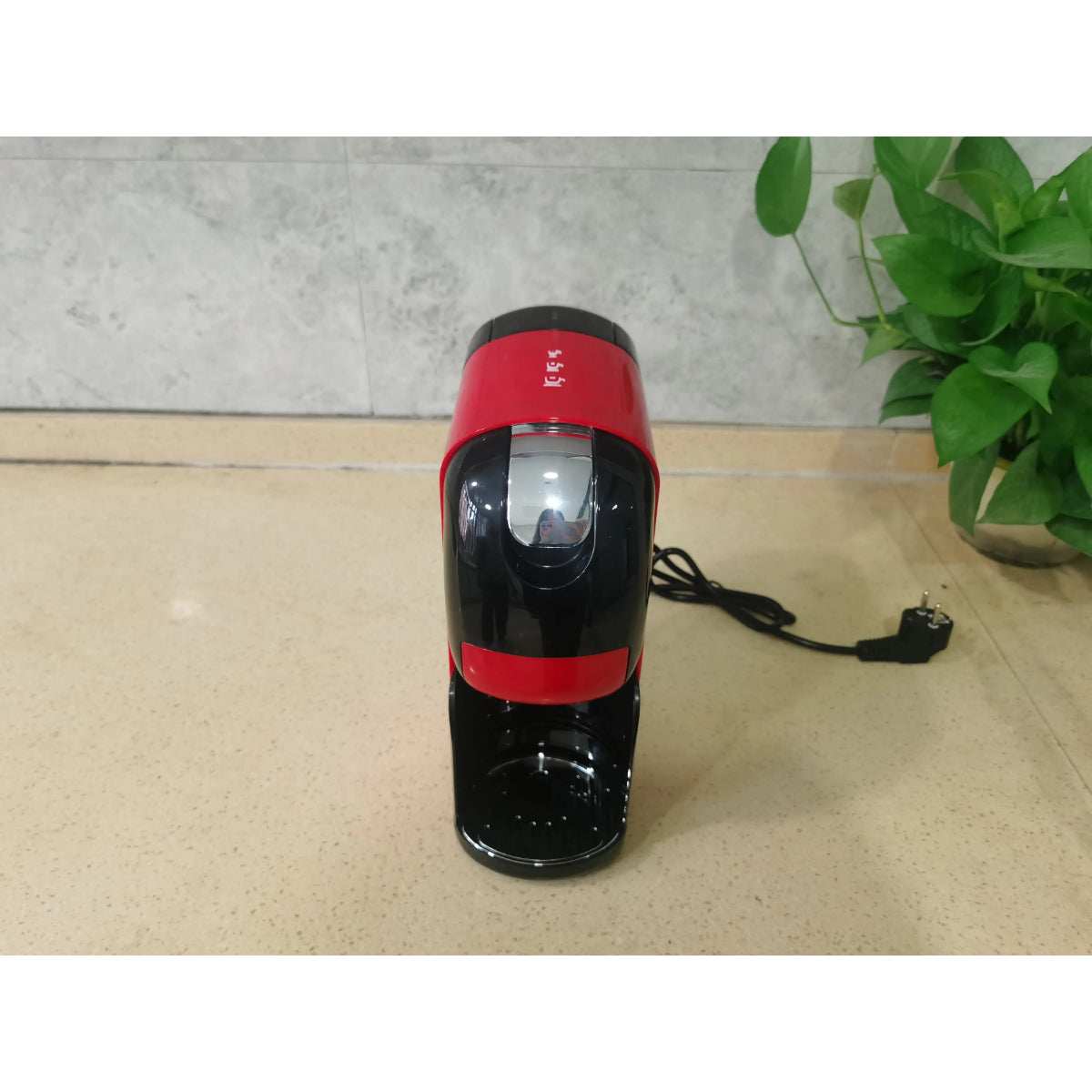 3-in-1 Espresso Coffee Machine, 20 Bar Pump, Electric Capsule Coffee Maker, Red and Black