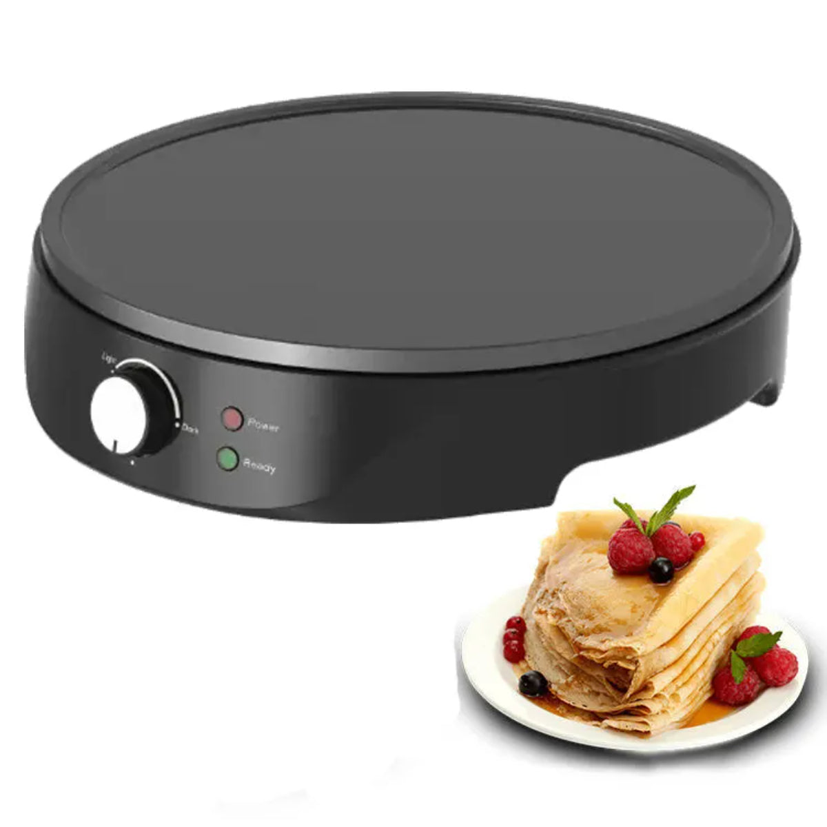 Non-Stick Pan for Dosa, Pancake, Flatbreads, Crepe Maker Multi-Purpose Skillet for Grilling & Cooking, Easy Clean, Even Heat Distribution, Perfect for Breakfast & Snack 1000W