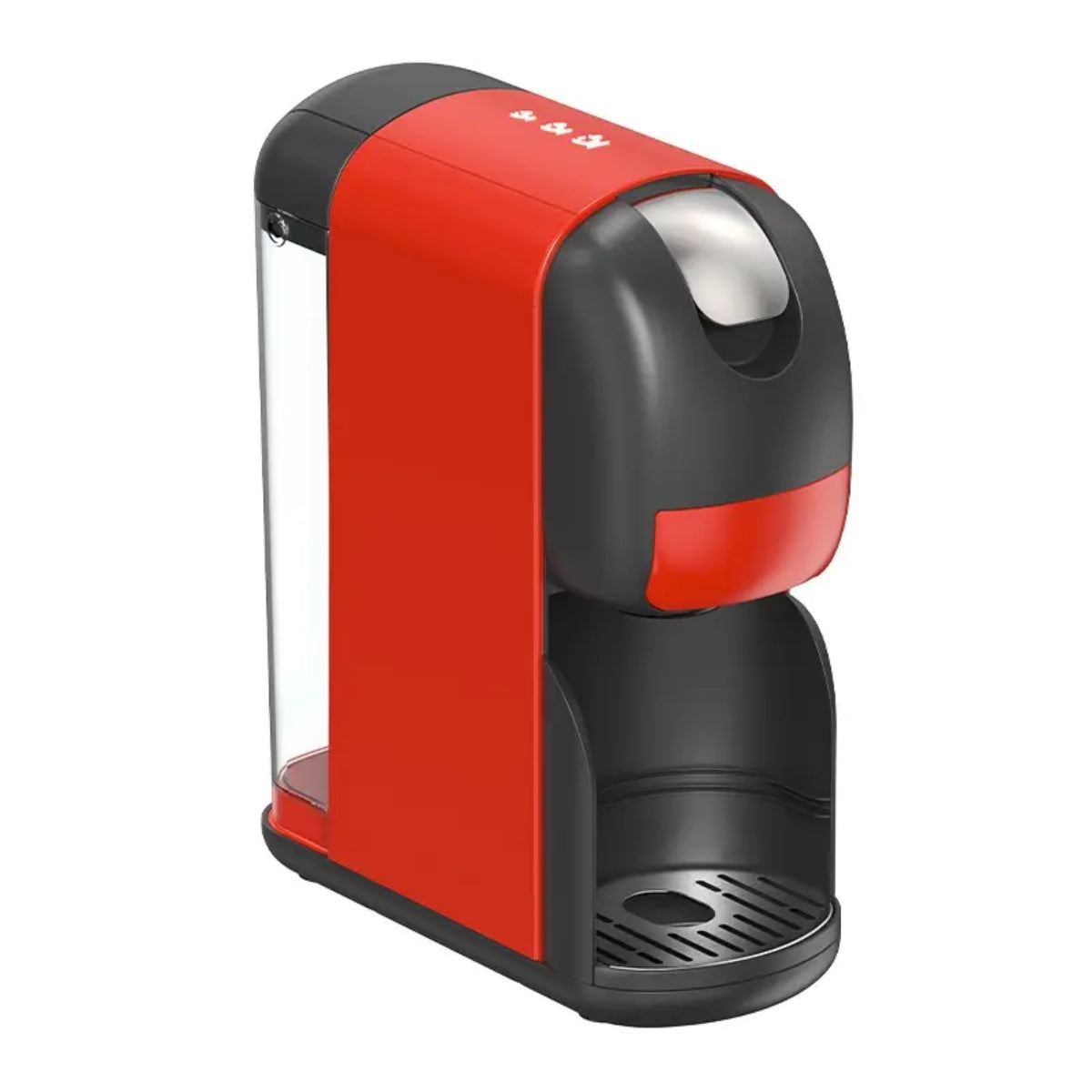 3-in-1 Espresso Coffee Machine, 20 Bar Pump, Electric Capsule Coffee Maker, Red and Black