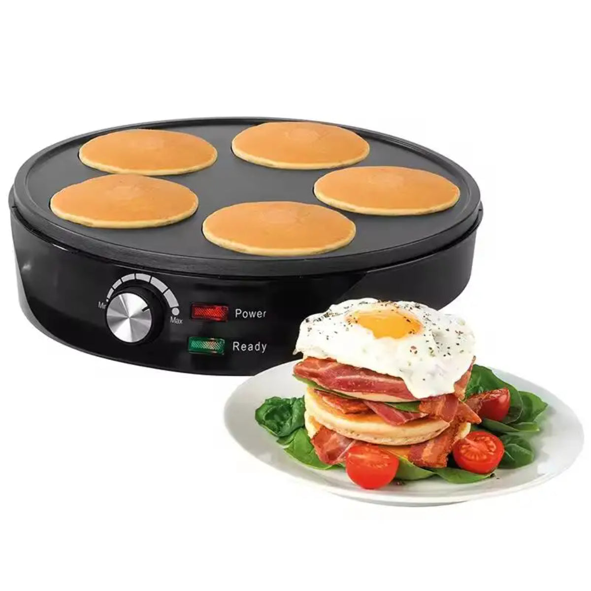 Non-Stick Pan for Dosa, Pancake, Flatbreads, Crepe Maker Multi-Purpose Skillet for Grilling & Cooking, Easy Clean, Even Heat Distribution, Perfect for Breakfast & Snack 1000W