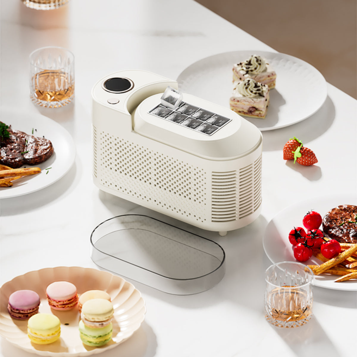 Portable Desktop Ice Maker, 8 Cubes per Cycle, 10-15 Minutes Fast Ice Making, Compact Design