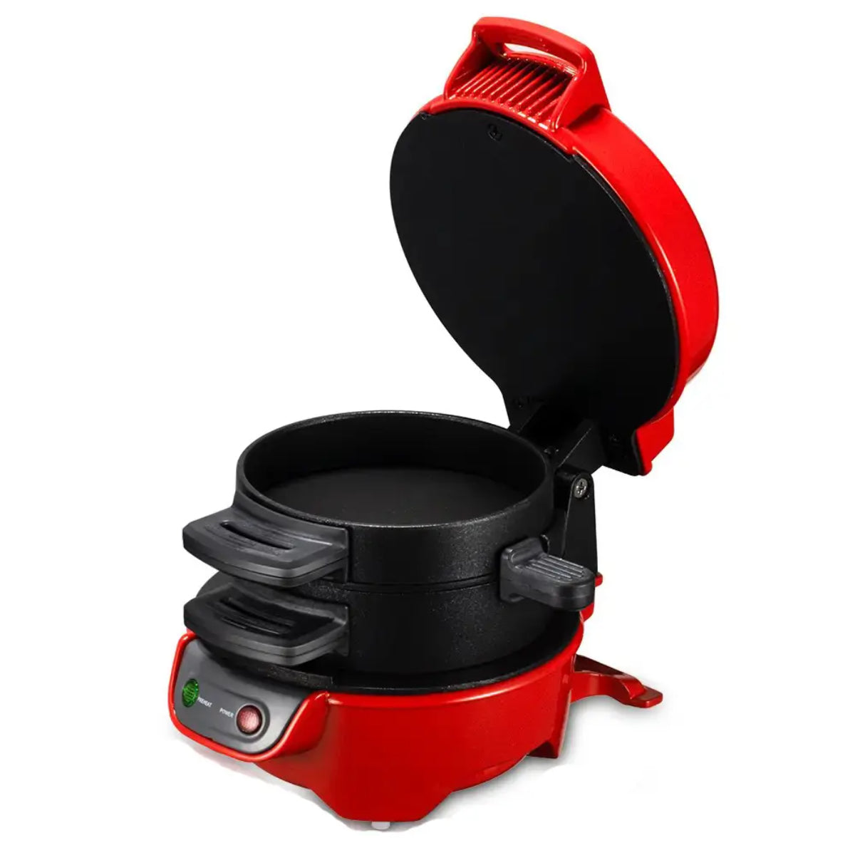 3-in-1 Electric Breakfast Sandwich Maker, Hamburger Grill Machine, Non-Stick Cooking Plates, Red and Black