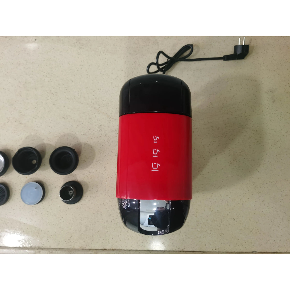 3-in-1 Espresso Coffee Machine, 20 Bar Pump, Electric Capsule Coffee Maker, Red and Black
