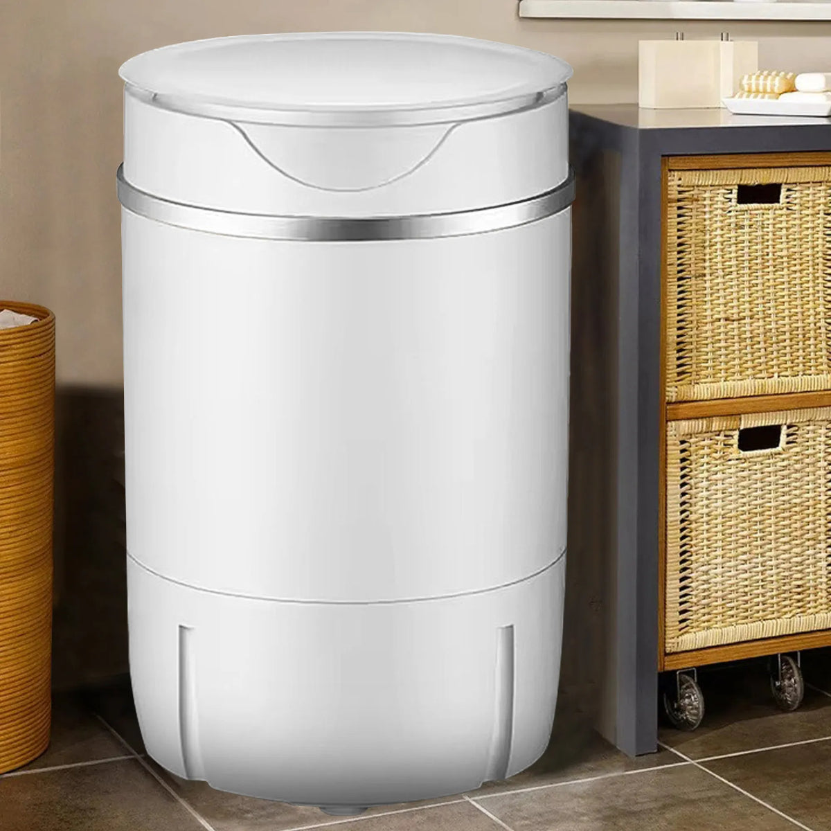 Portable Mini Washing Machine, 5Kg Capacity, 300W Power, with Scheduling Function, White