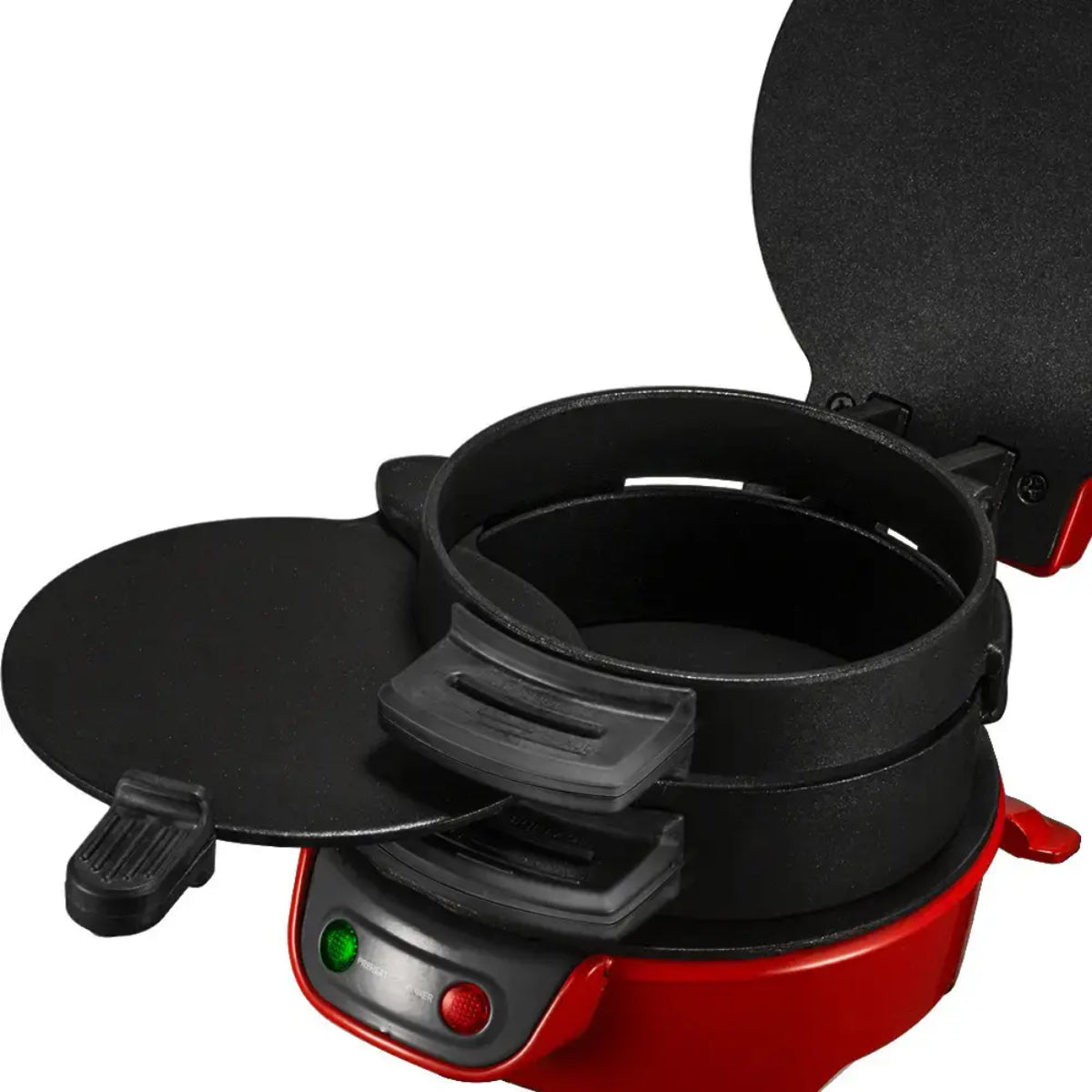 3-in-1 Electric Breakfast Sandwich Maker, Hamburger Grill Machine, Non-Stick Cooking Plates, Red and Black