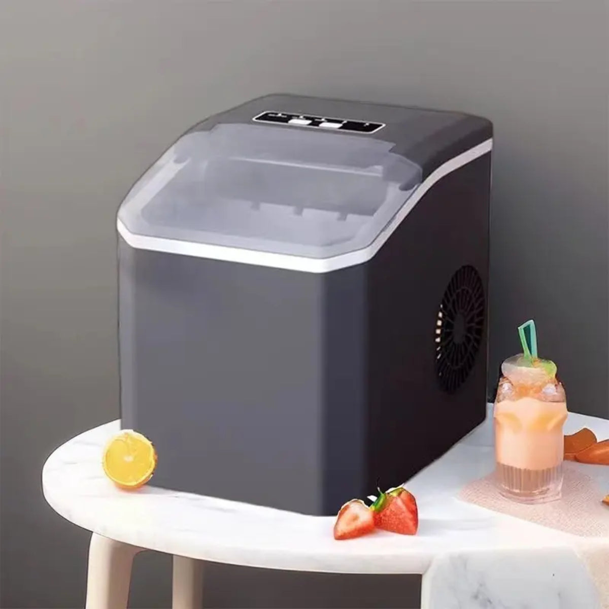 Countertop Ice Maker, Portable Nugget Ice Machine, 34Lbs/24H Production, 6 Minutes Quick Ice Making, Self-Cleaning, Black