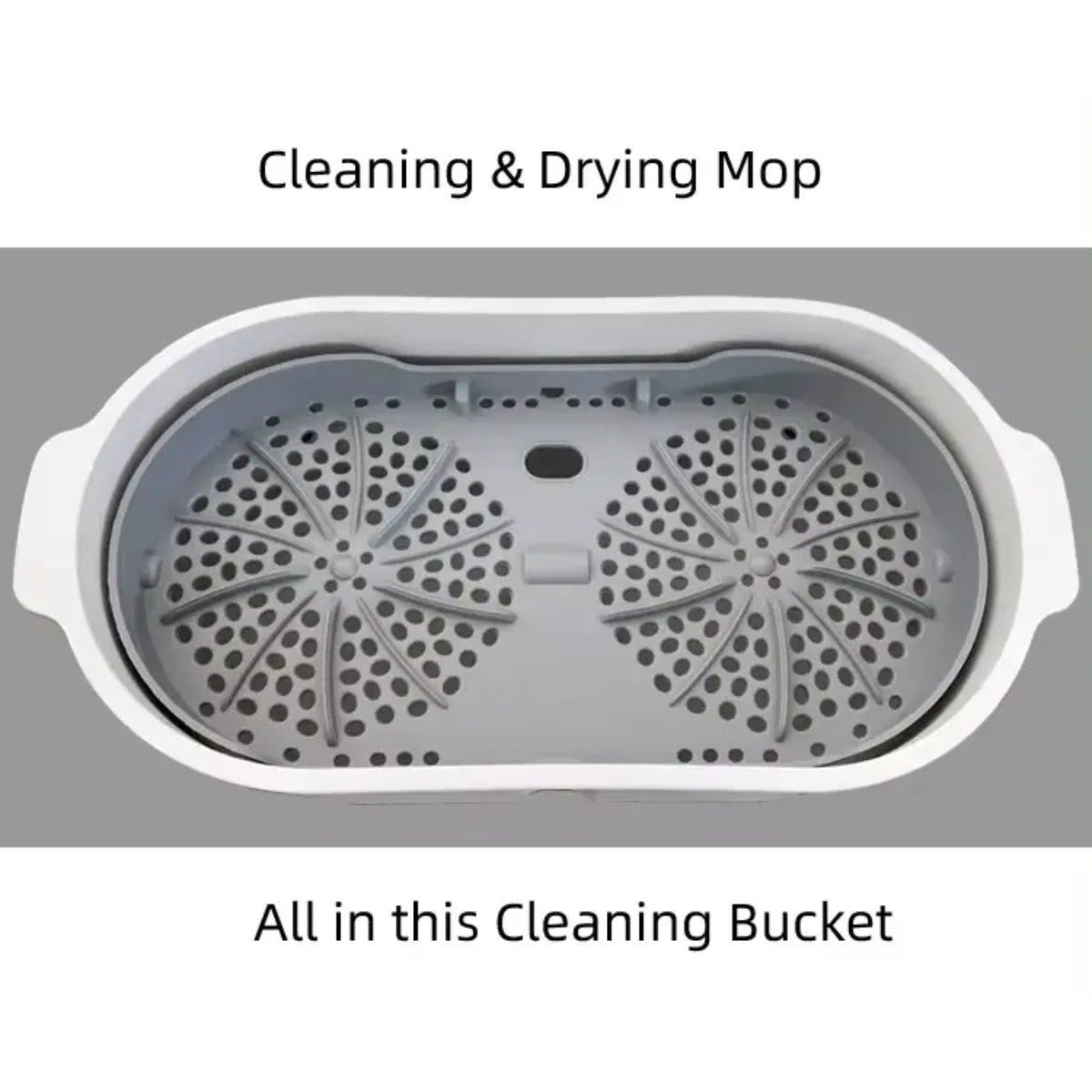 Electric Spin Mop with Floor Scrubber, Cordless Rechargeable Power Mop, Automatic Cleaning Bucket, Water Sprayer, White
