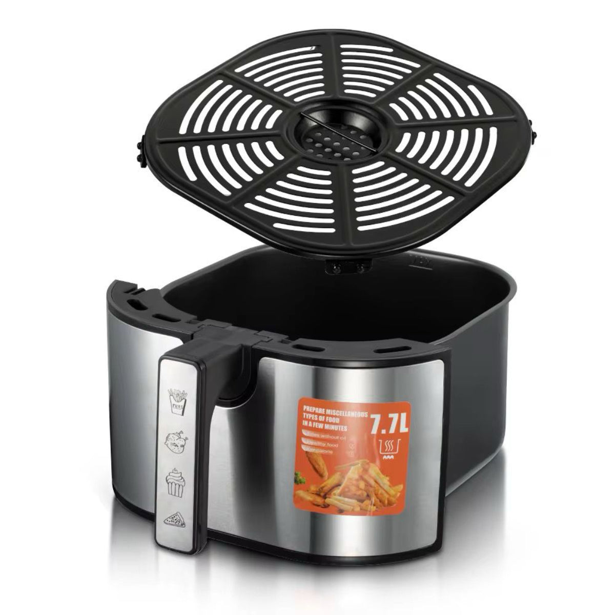 Digital Air Fryer, 7.7L Capacity, 1800W, 12 Presets, LED Touch Screen, Stainless Steel, Window View, Auto Shut-off