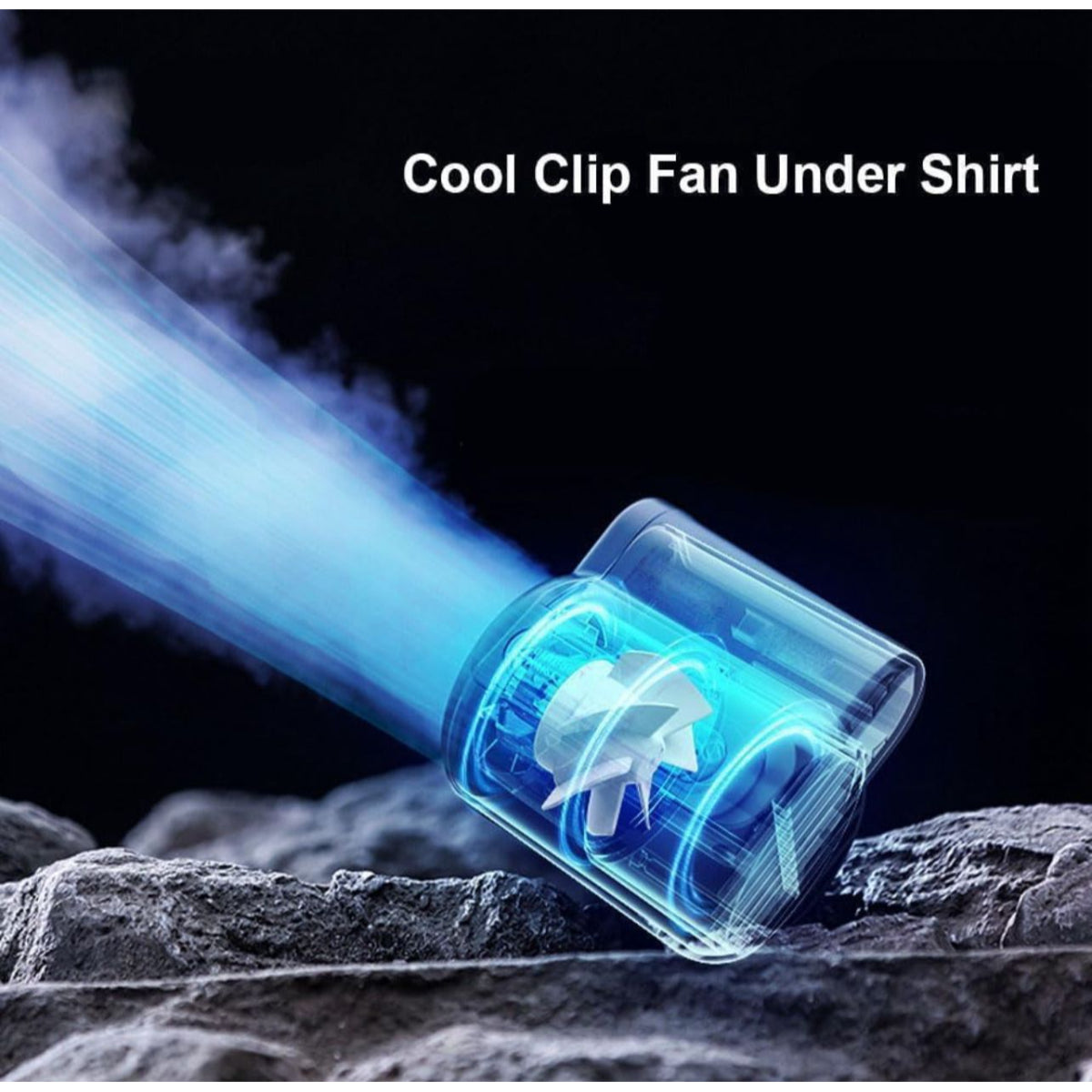 Portable Waist Clip Fan, 3 Speed Settings, USB Type-C Rechargeable, Dual Head Design, Strong Airflow, Wearable Personal Cooling Device
