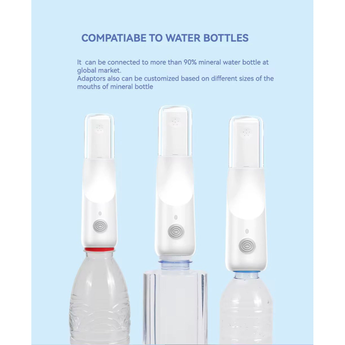 Portable Electric Bidet Sprayer, 3 Speed Settings, 350ml Reservoir, USB Type-C Charging, White