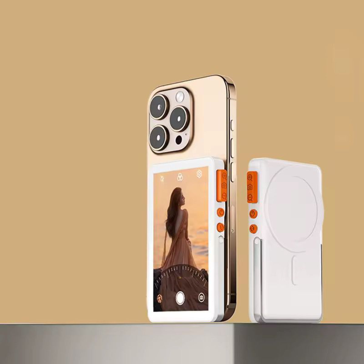 Mobile Selfie Live Streaming Device, 8-in-1 Ultra Edition, Bluetooth Camera, Magnetic Mount, Desktop Stand, White