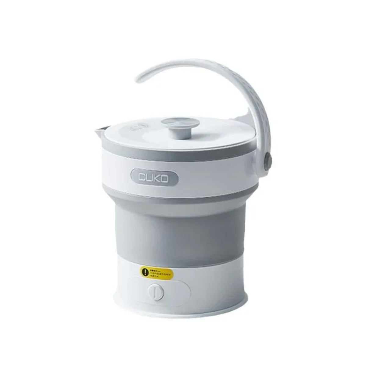 Foldable Electric Kettle, 600ml, 850W, Portable Travel Design, Digital Touch Display with Temperature Control, White and Grey
