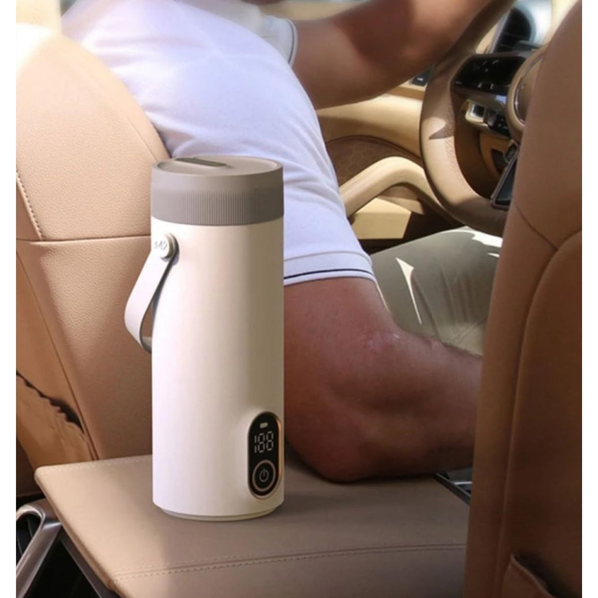 Portable Electric Travel Kettle, 400ml Capacity, 300W, Digital Display, 4 Temperature Settings, White