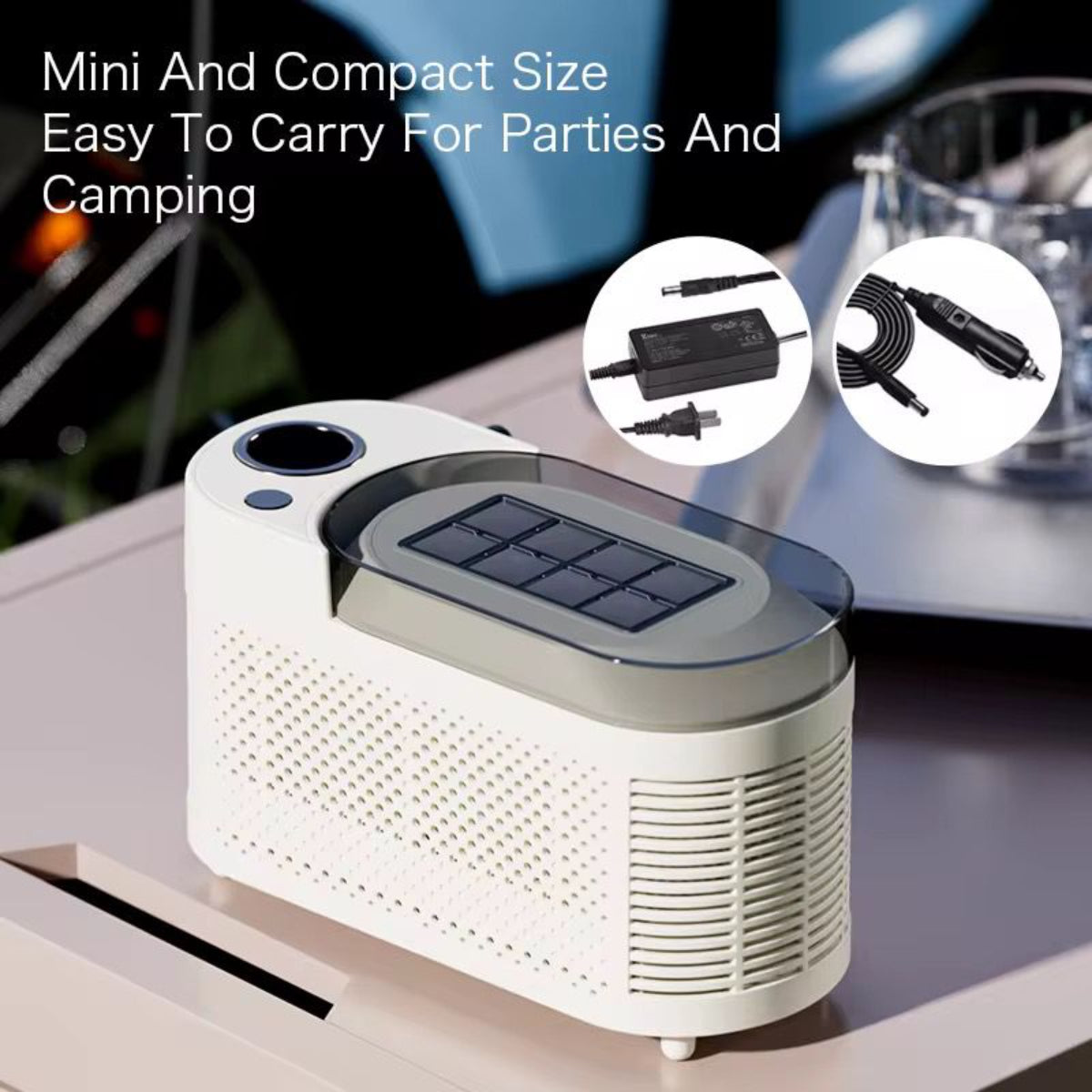 Portable Desktop Ice Maker, 8 Cubes per Cycle, 10-15 Minutes Fast Ice Making, Compact Design