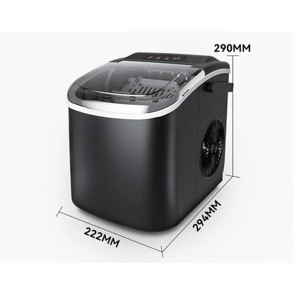 Countertop Ice Maker, Portable Nugget Ice Machine, 34Lbs/24H Production, 6 Minutes Quick Ice Making, Self-Cleaning, Black