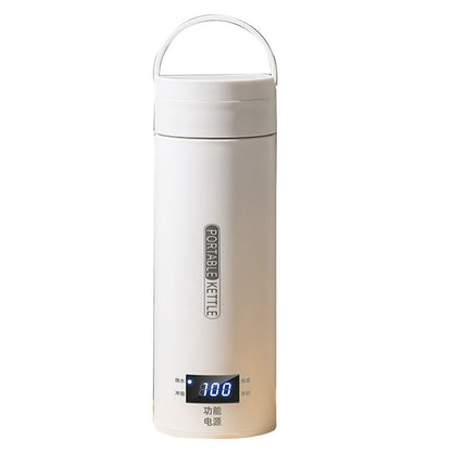 PORTABLE KETTLE Digital Electric Travel Kettle, 500ML Insulated Water Heater with LCD Display, Keep Warm Function, White