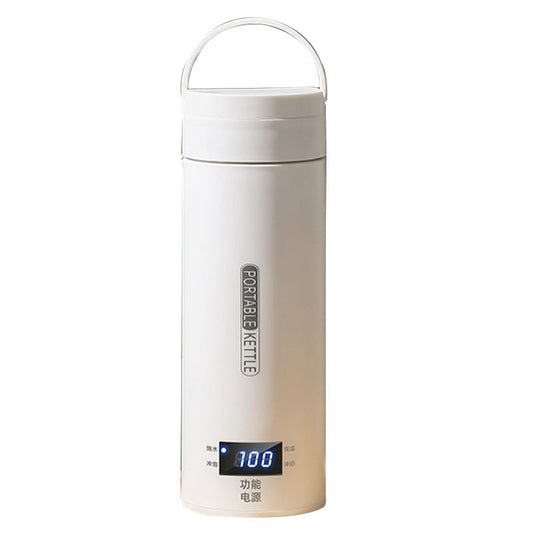 PORTABLE KETTLE Digital Electric Travel Kettle, 500ML Insulated Water Heater with LCD Display, Keep Warm Function, White