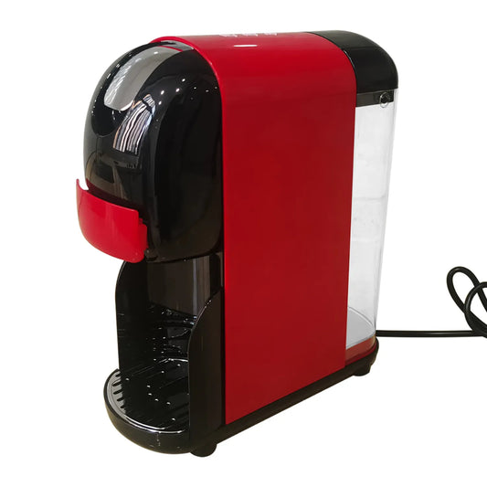 3-in-1 Espresso Coffee Machine, 20 Bar Pump, Electric Capsule Coffee Maker, Red and Black