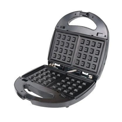 5-in-1 Sandwich Maker with Waffle and Grill Plates, 850W, Non-stick Coating, LED Indicator, Detachable Plates, 25 x 25 cm Cooking Surface
