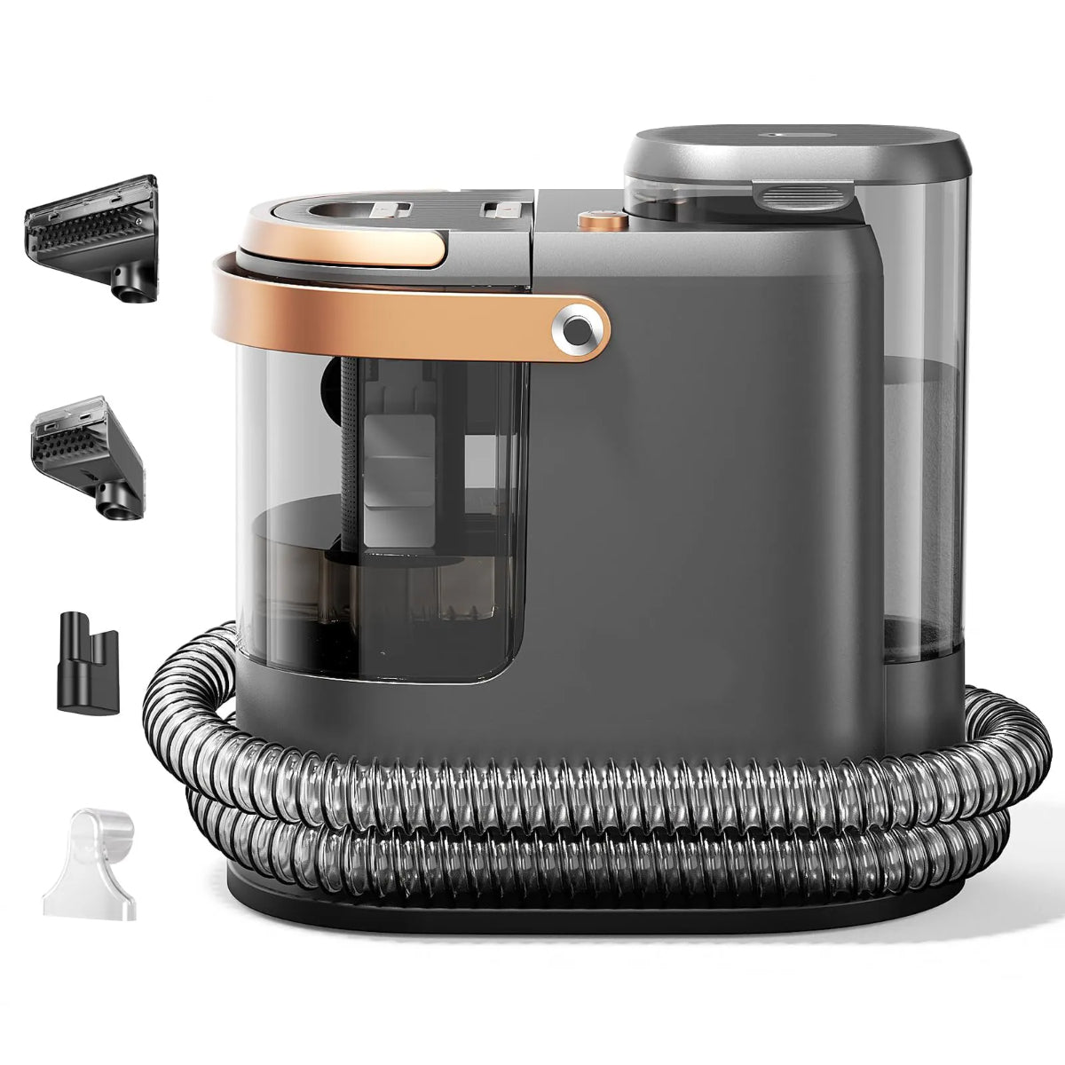 Portable Carpet Cleaner with Self-Cleaning Hose, 54oz Clean Water Tank, Wet-Dry Vacuum for Sofa and Upholstery, Grey