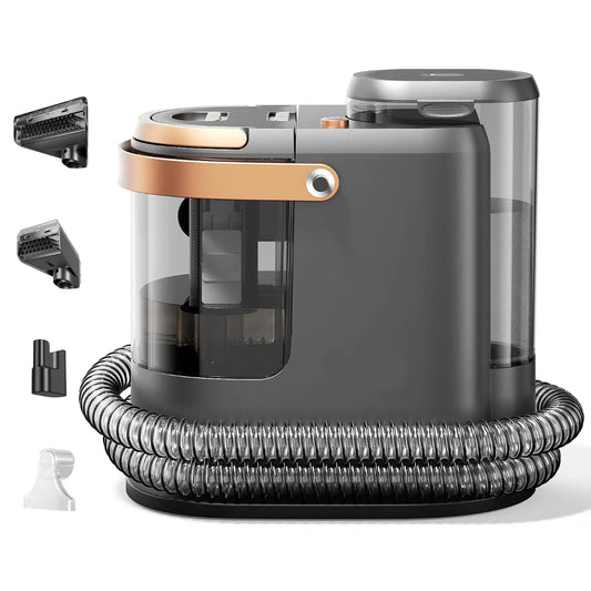 Portable Carpet Cleaner with Self-Cleaning Hose, 54oz Clean Water Tank, Wet-Dry Vacuum for Sofa and Upholstery, Grey