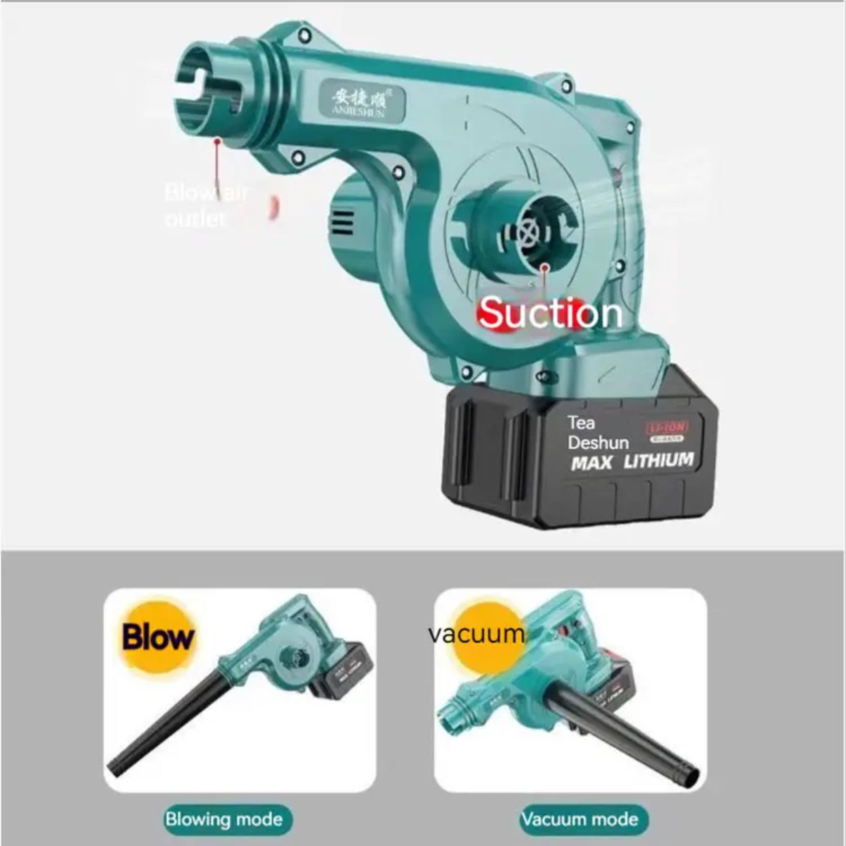 2-in-1 Cordless Leaf Blower and Vacuum, Electric Powered with Battery, Portable Garden Tool