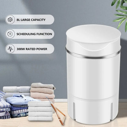 Portable Mini Washing Machine, 5Kg Capacity, 300W Power, with Scheduling Function, White