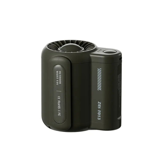 Portable Waist Clip Fan, 3 Speed Settings, USB Type-C Rechargeable, Dual Head Design, Strong Airflow, Wearable Personal Cooling Device