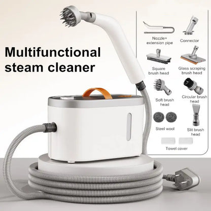 Multi-Function Steam Cleaner, 105°C High-Temperature, 2.6 Bar Pressure, with Brush Head and Glass Scraper for Home Appliances