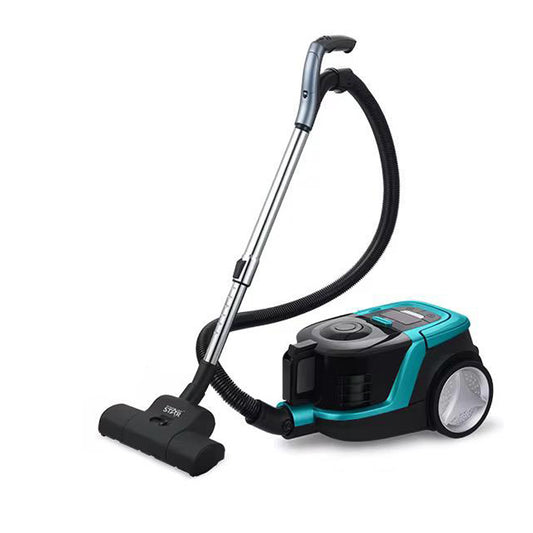 Bagless Vacuum Cleaner, 2500W, Remote Control Handle, 4.5m Cord, LED Display, Automatic Cord Retraction, Black/Turquoise