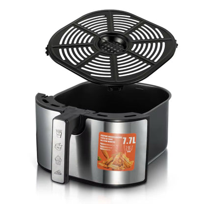 Digital Air Fryer, 7.7L Capacity, 1800W, 12 Presets, LED Touch Screen, Stainless Steel, Window View, Auto Shut-off