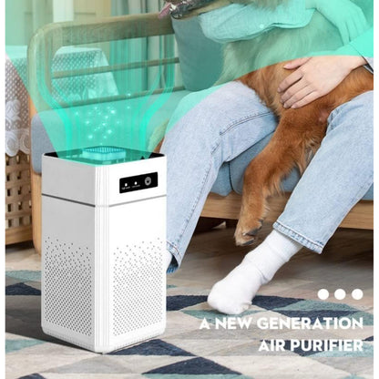 Desktop Air Purifier with Negative Ion Technology, 3-Speed Settings, LED Indicator, White