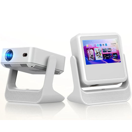 Smart Touch Screen Projector, 1080P Full HD, 11000 Lumens, 130-inch Display, Dual WiFi 5G/2.4G, Built-in 10W Stereo Speakers, White