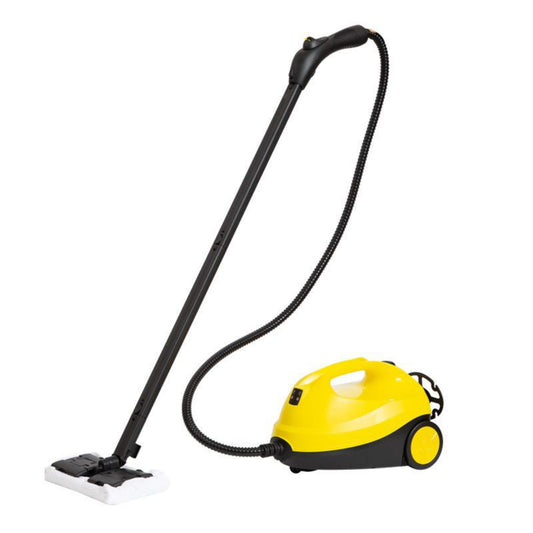 Multi-Purpose Steam Cleaner, 1000W, 250ml Tank, 40-Second Heat-Up, Chemical-Free Cleaning for Floors and Surfaces, Yellow and Black