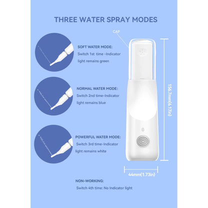 Portable Electric Bidet Sprayer, 3 Speed Settings, 350ml Reservoir, USB Type-C Charging, White