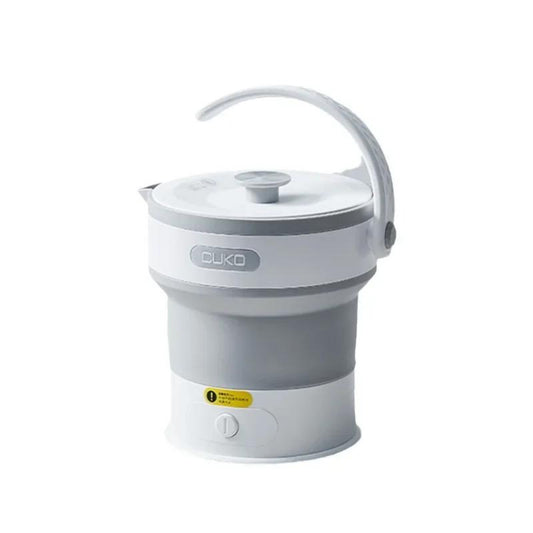 Foldable Electric Kettle, 600ml, 850W, Portable Travel Design, Digital Touch Display with Temperature Control, White and Grey