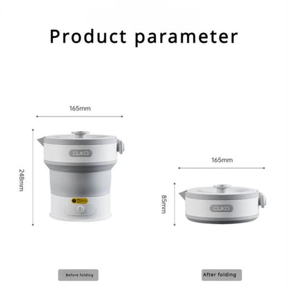 Foldable Electric Kettle, 600ml, 850W, Portable Travel Design, Digital Touch Display with Temperature Control, White and Grey