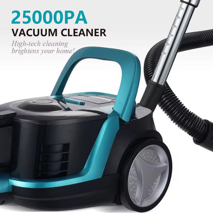 Bagless Vacuum Cleaner, 2500W, Remote Control Handle, 4.5m Cord, LED Display, Automatic Cord Retraction, Black/Turquoise