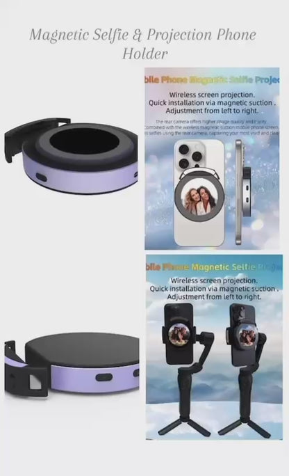 Magnetic Phone Selfie Monitor with Bluetooth Remote Control, HD Screen Display, Phone & Android Compatible, Wireless Screen Mirroring